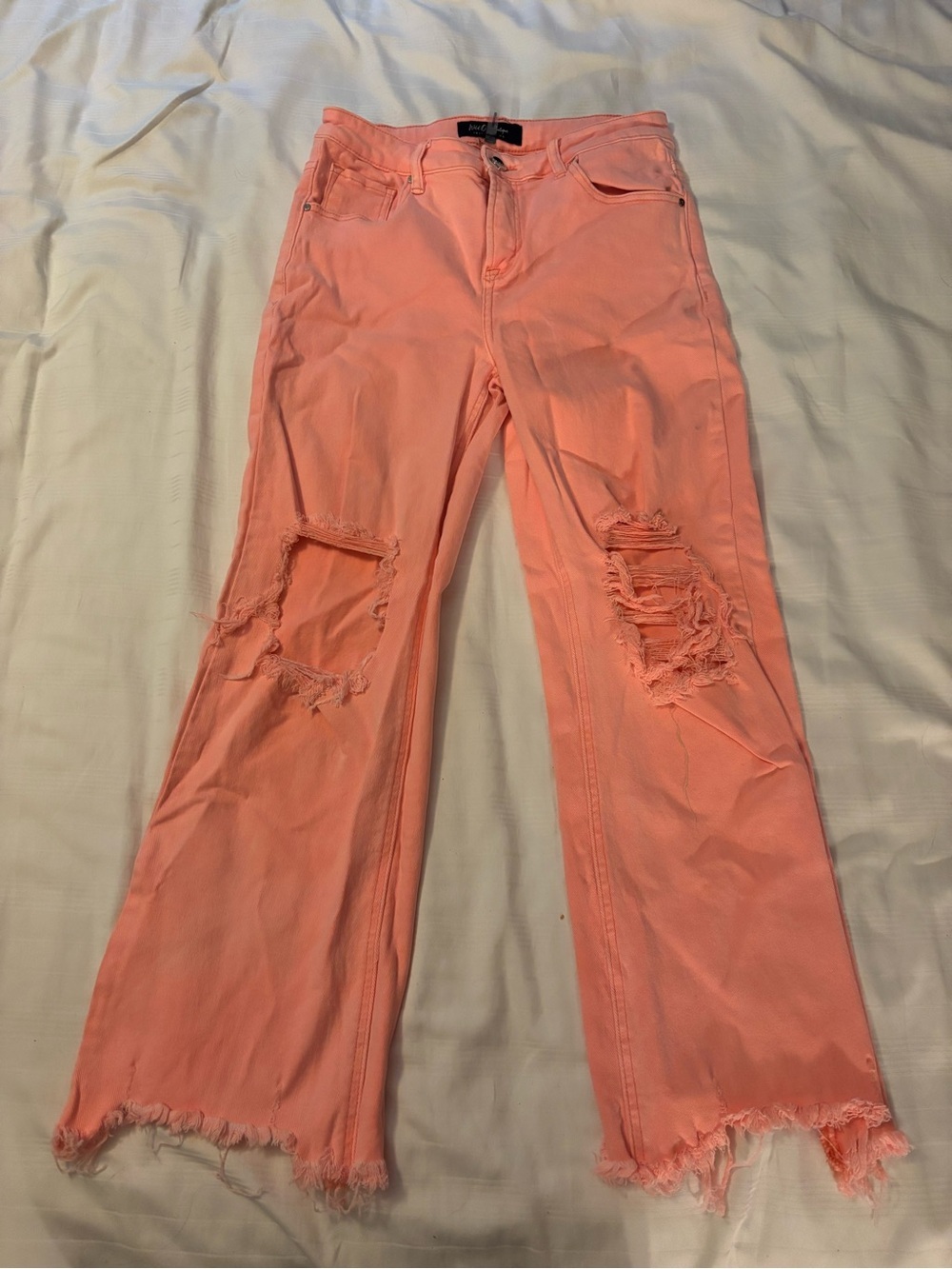 ☘️Women’s Risen Distressed Pink Wide-Leg Jeans Size 9